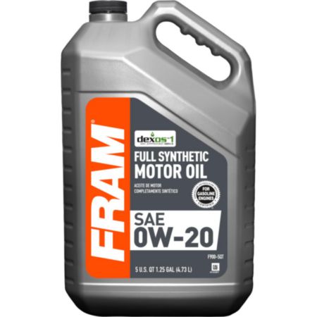 Fram 0W20 Dexos Full Synthetic Motor Oil, 5 quart bottle - F900