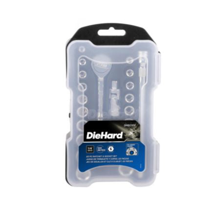 Load image into Gallery viewer, DieHard 1/4&quot; Drive Ratchet Socket Set, SAE &amp; Metric, 22-Piece DH50102
