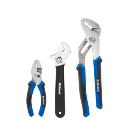 Load image into Gallery viewer, DieHard 3-Piece Automotive Wrench &amp; Pliers Set with Comfort Grip Handles DH50087
