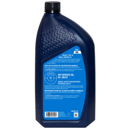 ARGOS Small Engine Oil SAE 30W - 1 QT, 1 Quart Bottle 463-32