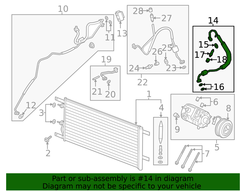 Load image into Gallery viewer, A/C Refrigerant Suction Hose - Ford (HC3Z-19867-A)
