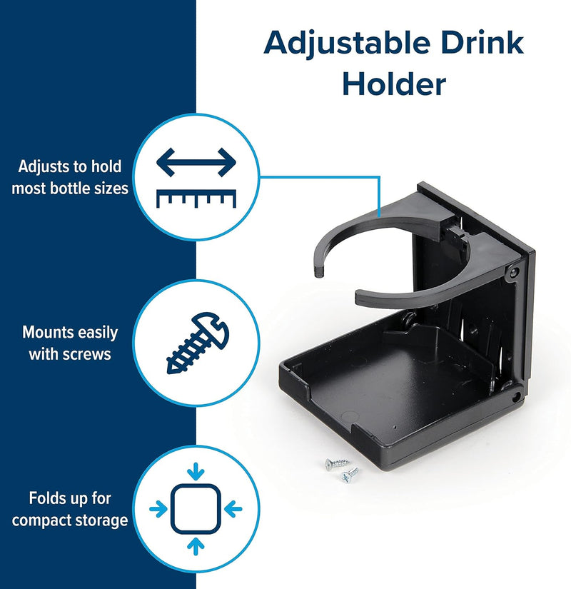 Load image into Gallery viewer, Camco Adjustable Drink Holder - BLACK - 44044
