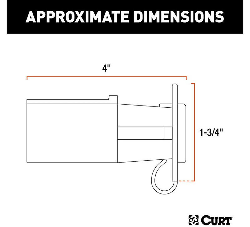 Load image into Gallery viewer, Curt 7 Blade to 4-way flat plug adapter featuring a vehicle-side wiring LED tester.
