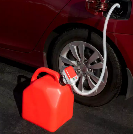 2.4 gal per minute fuel transfer pump for gas cans and jugs with auto shut off.