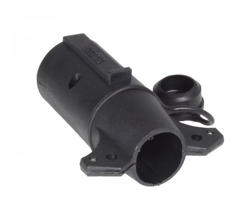 Load image into Gallery viewer, Hopkins brand 7 blade to 6 round adapter to hook trailer lighting to truck.
