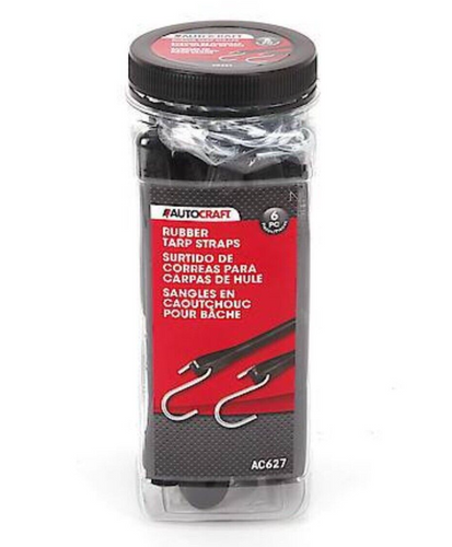 AutoCraft brand 6 piece rubber tarp straps including 15