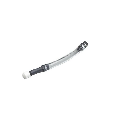 VP Racing Deluxe Hose for all 5.5gal and 3gal. fuel jugs is 14 inches long