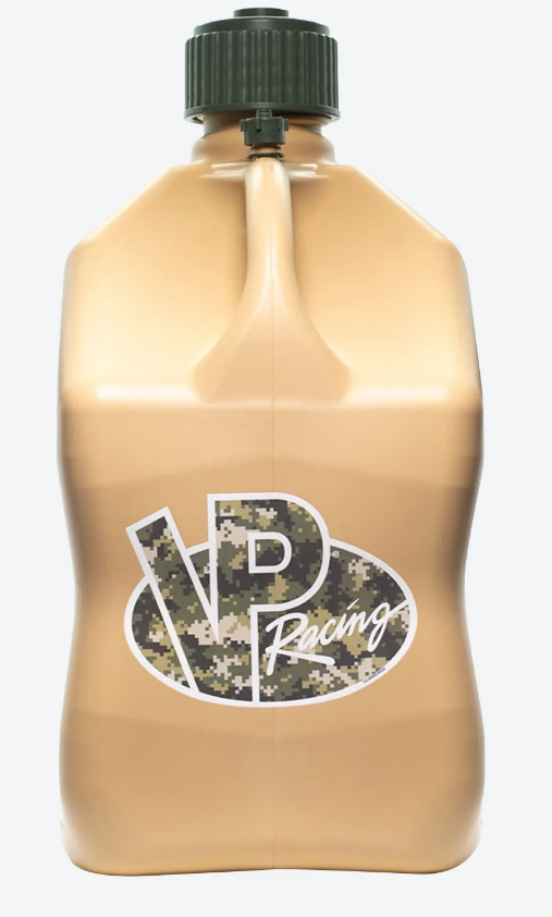 VP Racing 5.5gal Tan Camo fuel jug with 14in hose 4042