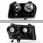 For Chrysler 300 2005-2008 Spyder Driver & Passenger Side Black Euro Headlights